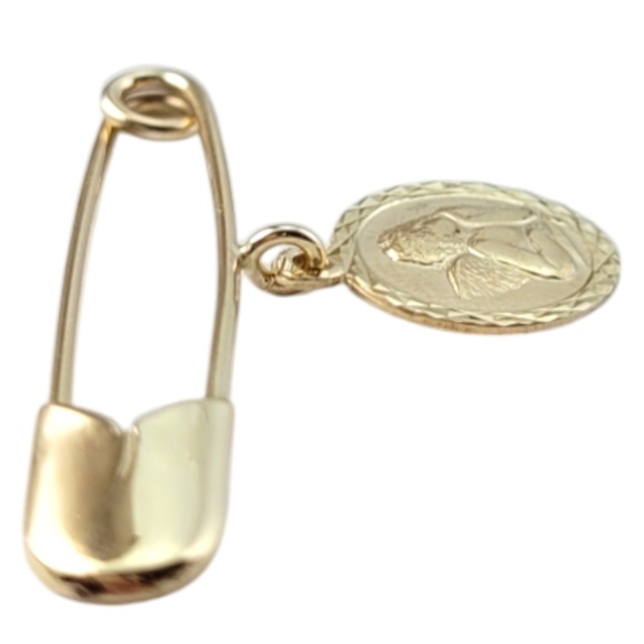 14 Karat Yellow Gold Safety Pin with Angel Charm #20729 - Picture 5 of 9